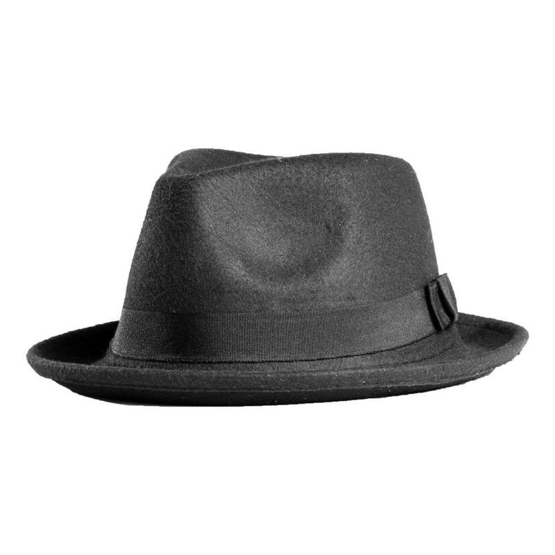 VELBROS - Sombrero Fedora Fieltro Paño Gardel Ala Corta Hombre Mujer