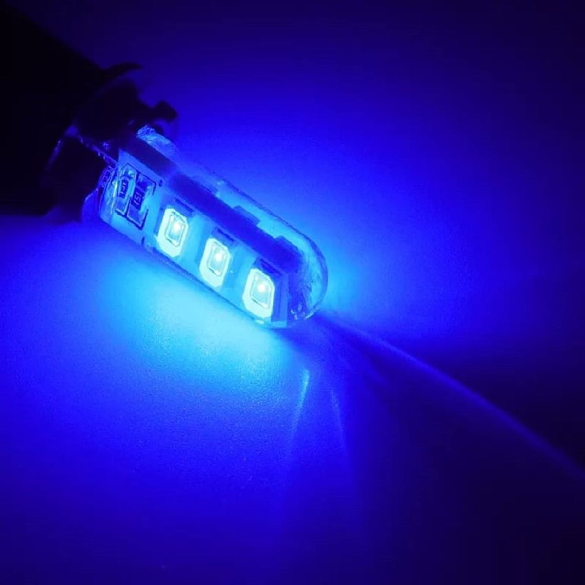 GENERICO - 2 bombillos led cocuyo tipo muela t10 carro/moto azul fijo