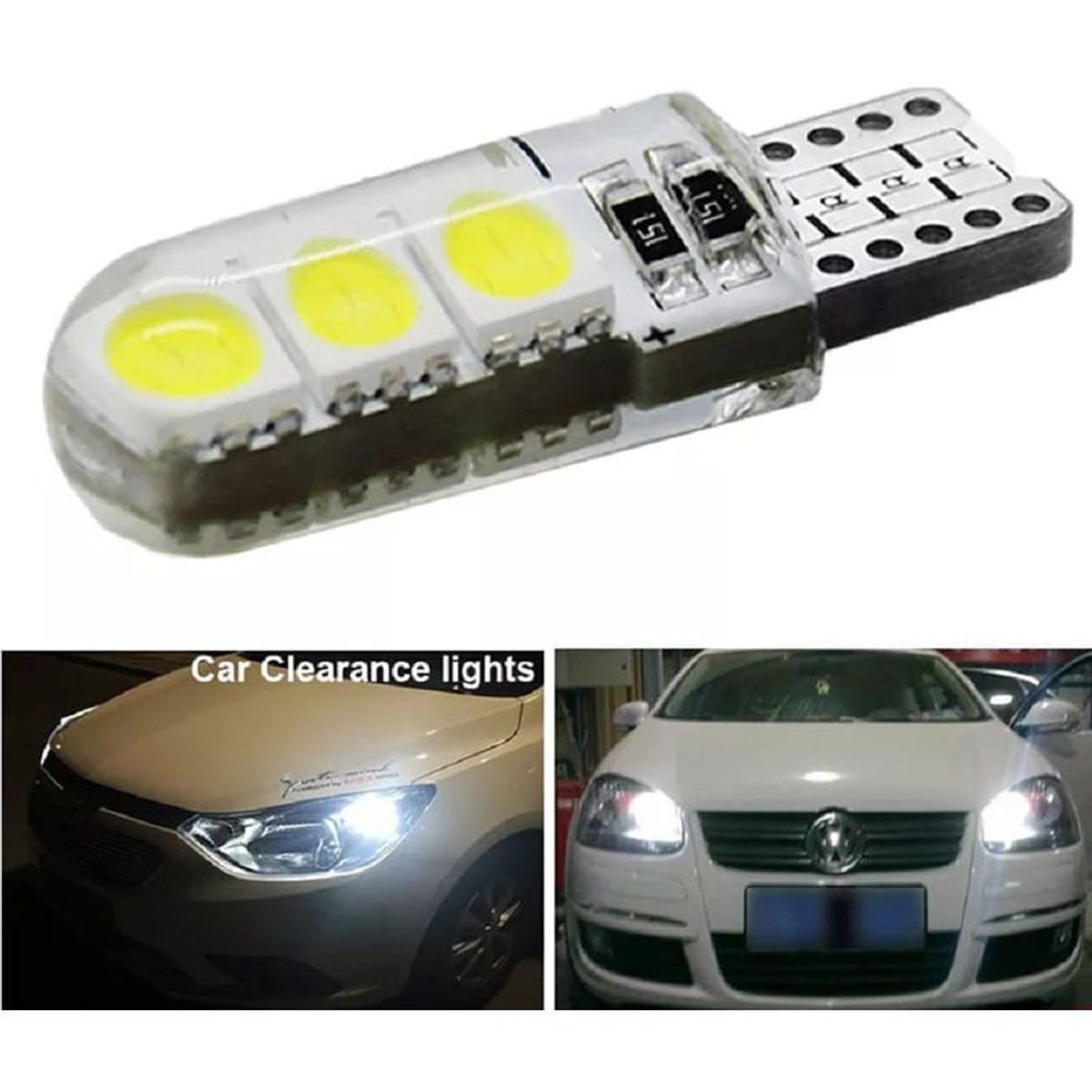 GENERICO - 2 bombillos LED cocuyo bayoneta t10 carro moto blanco flash