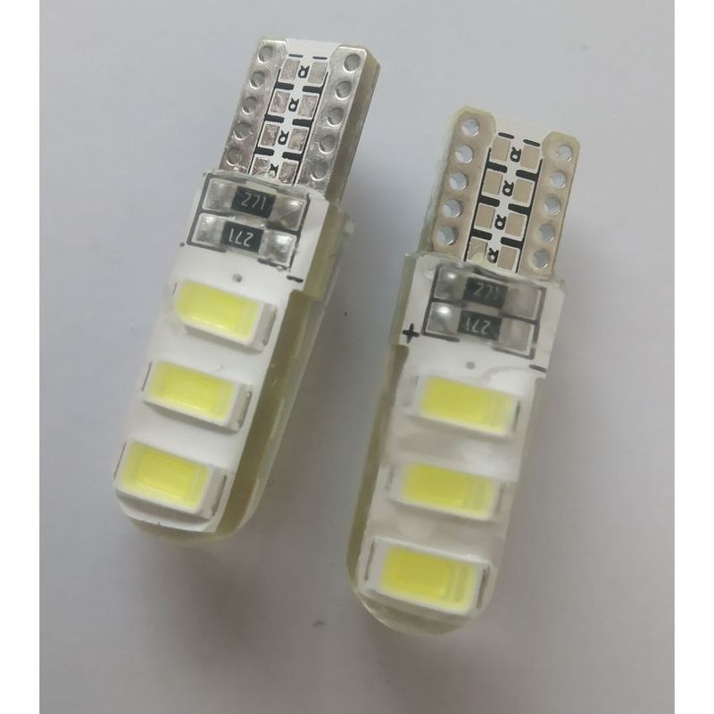 LEDMAX - Par de cocuyos led t10 siliconados blancos para carro o moto
