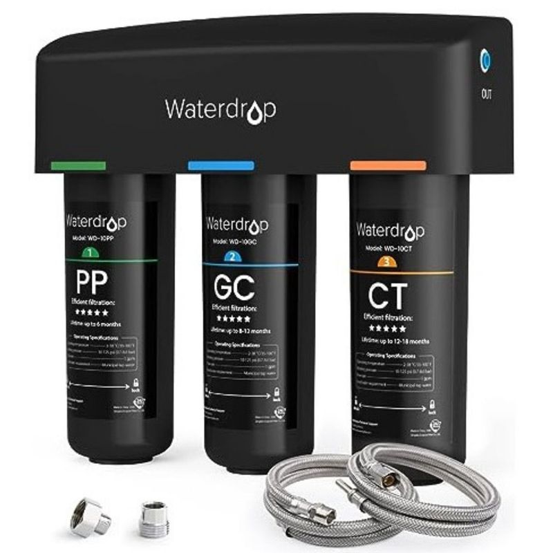 WATERDROP - Filtro De Agua Bajo El Lavaplatos De 3 Etapas Waterdrop