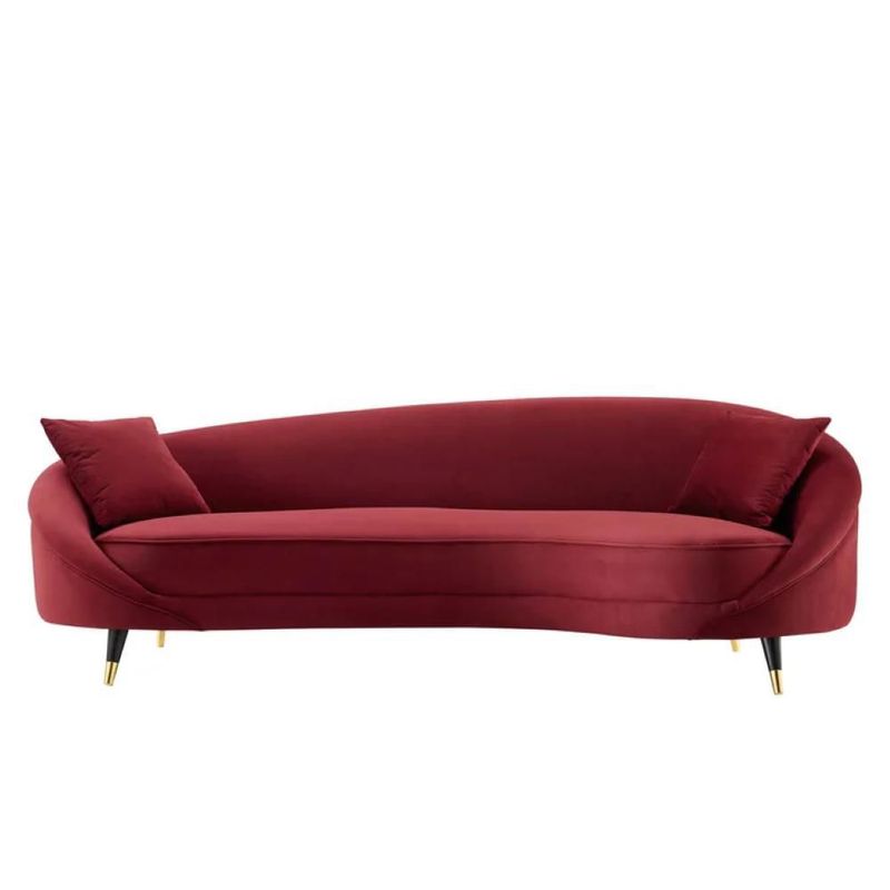 GENERICO - Sofa Freya 3 Puestos Terciopelo Vinotinto 200X80x90