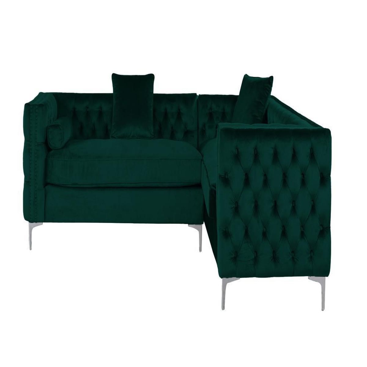 GENERICO - Esquinero Charlotte 240X200 Terciopelo Verde