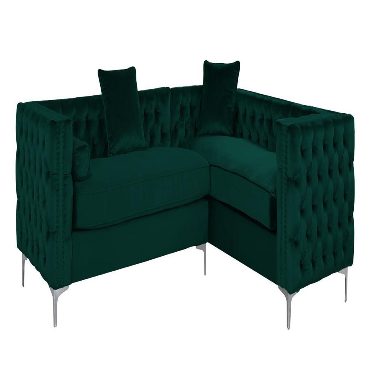 GENERICO - Esquinero Charlotte 240X200 Terciopelo Verde