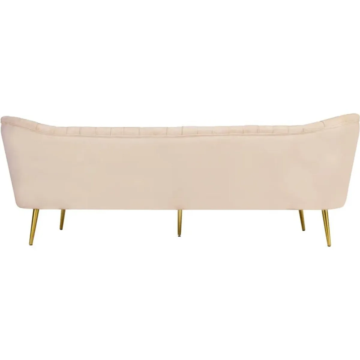 GENERICO - Sofa Carlet 3 Puestos Terciopelo Blanco 200X080x085