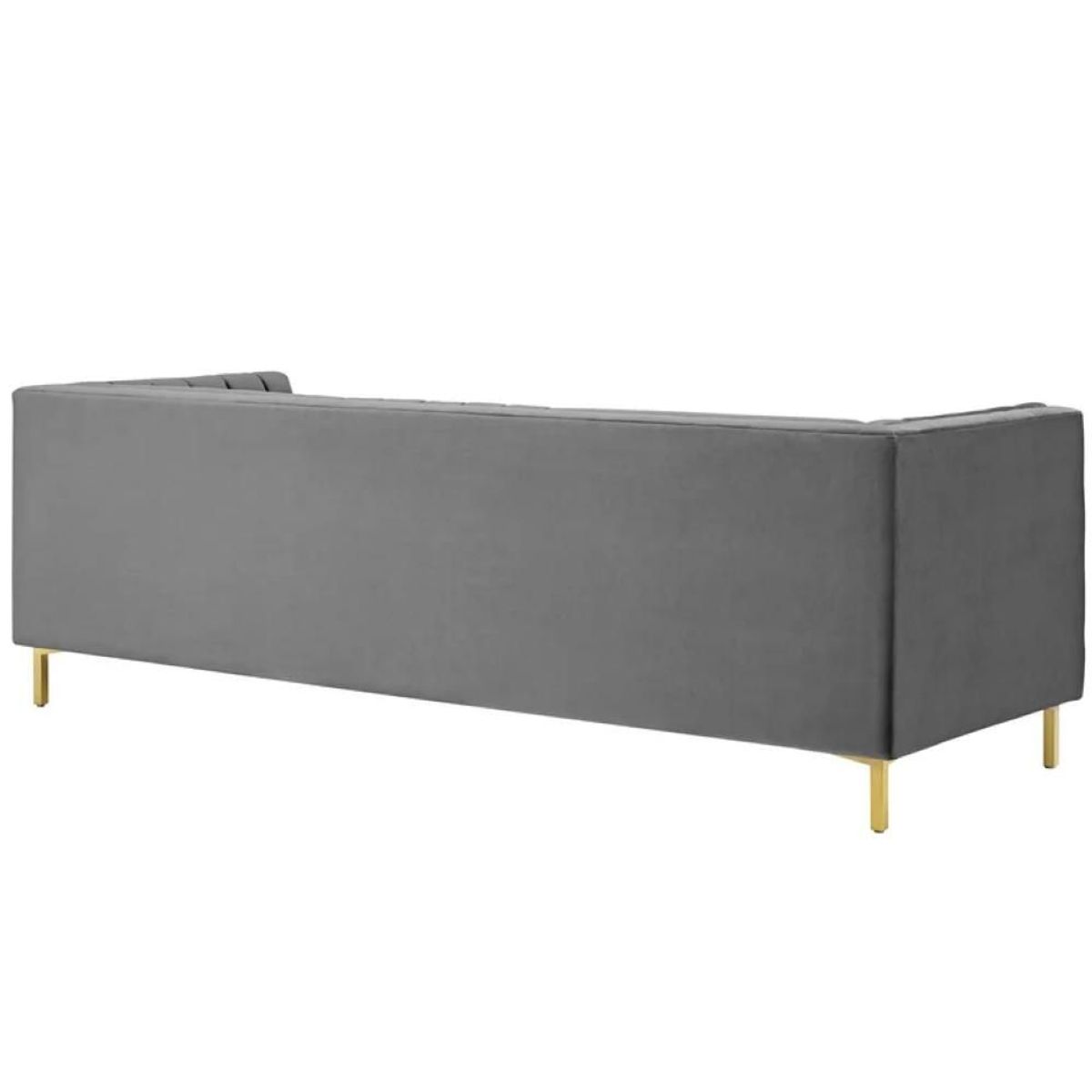 GENERICO - Sofa Kanto 3 Puestos Terciopelo Gris 200X75x85