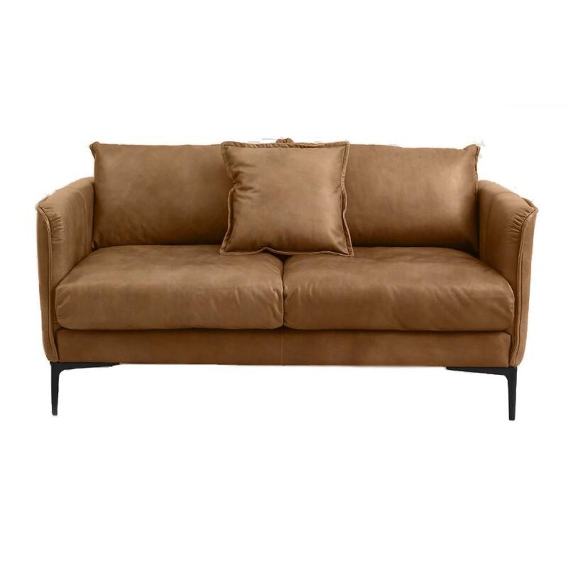 GENERICO - Sofa Oliver 2 Puestos Cuero Vegano Miel 150X075x080