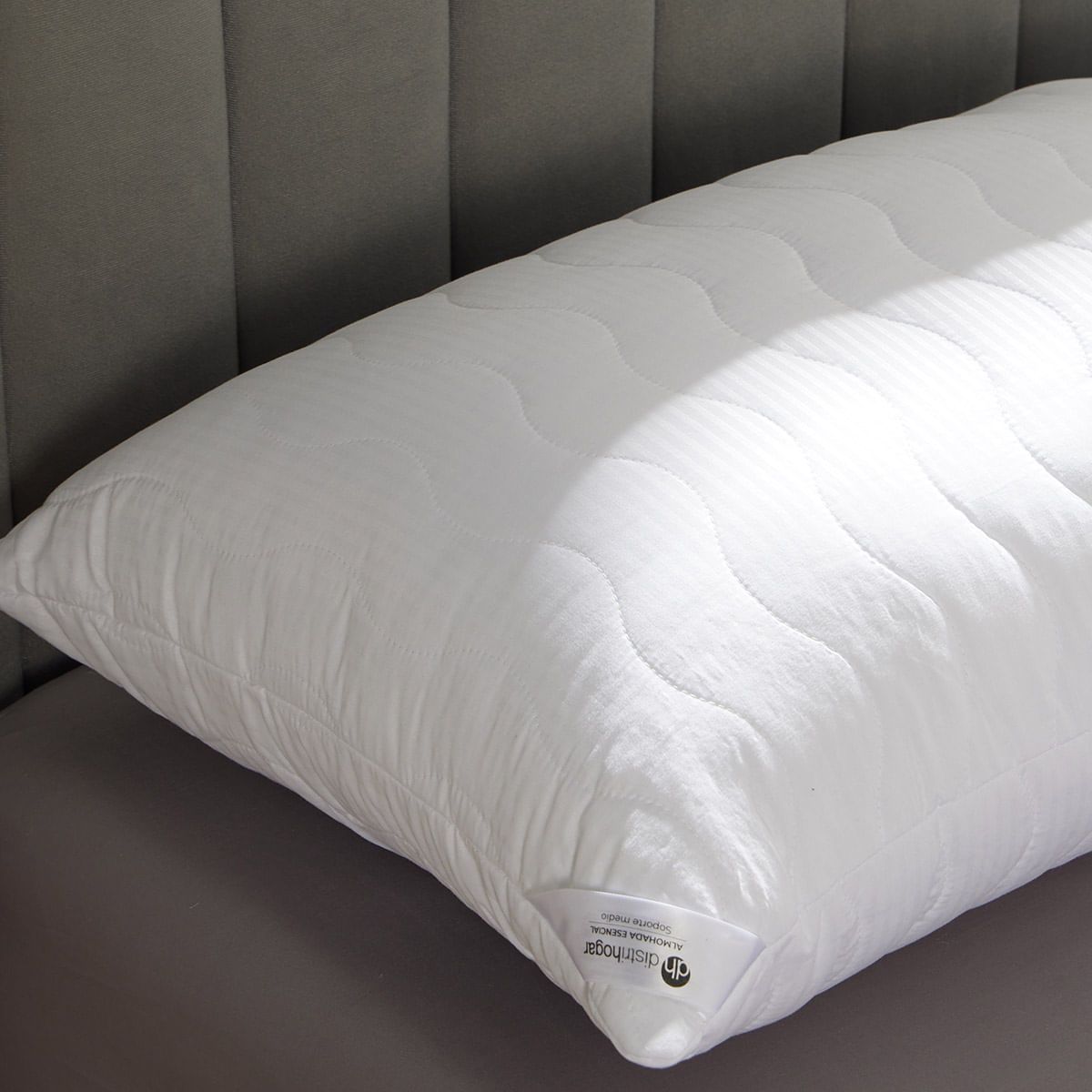 DISTRIHOGAR - Almohada Essencial Soporte Medio Poliéster 50 x 70 cm