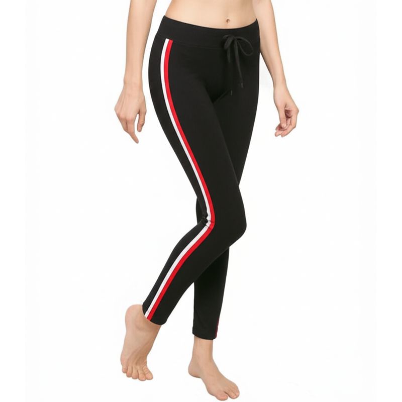 FRIOLENTA - Jogger Térmico Interior Fleece Sudadera Rayas Rojo Blanco Azul Oscuro