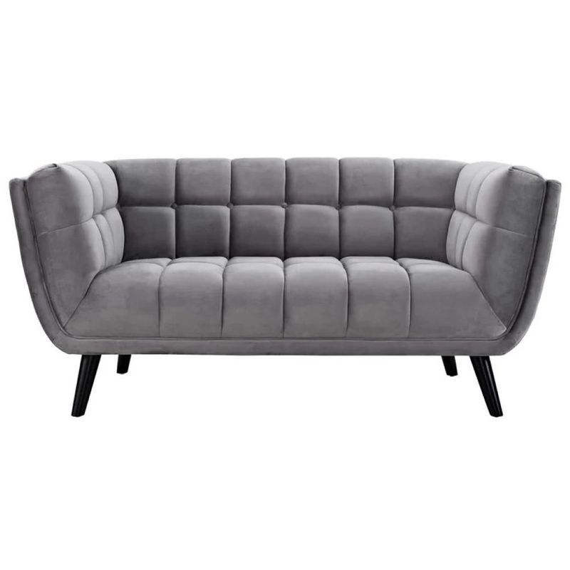 GENERICO - Sofa Haru 2 Puestos Terciopelo Gris