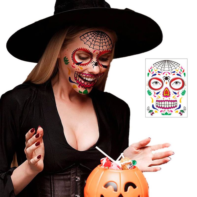 FRIOLENTA - Tatuaje Temporal Catrina Halloween Disfraz