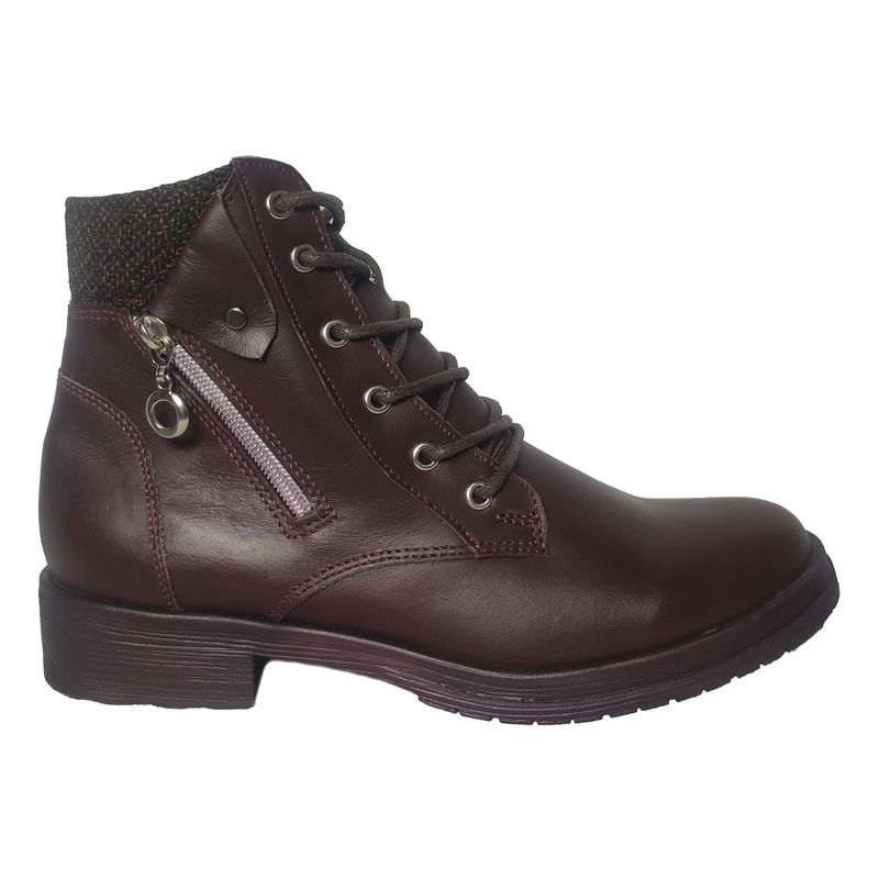 CALZADO CON ALTURA MONSERRATE - Botin en cuero para Mujer MoreLiber by Monserrate Ref Ambrosía Uva