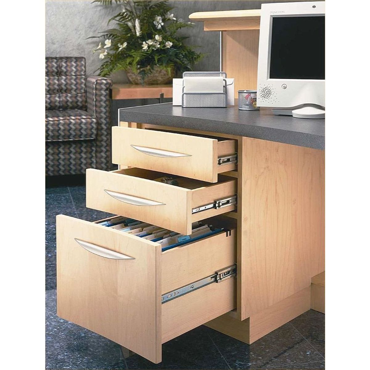 GENERICO - Corredera Tipo Pesada 45cm Para Cajón X 1 Par Riel