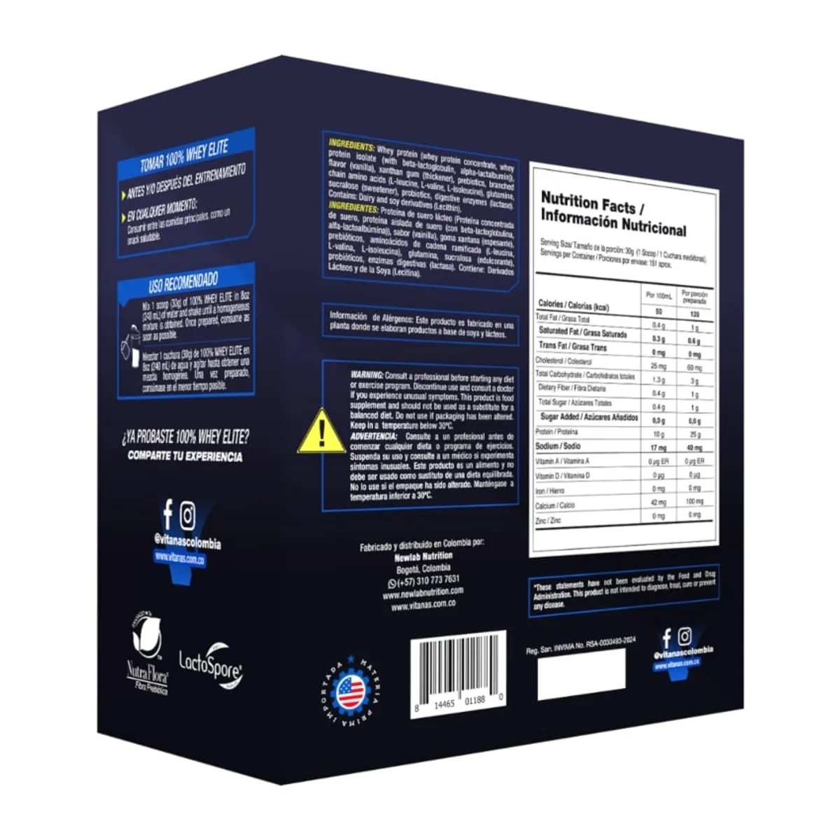 VITANAS - 100 % Whey Elite x 10 Lb - Vitanas