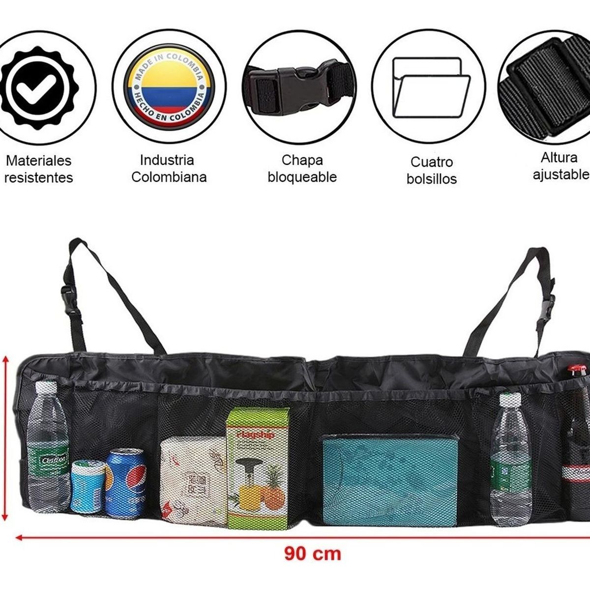 VELBROS - Organizador Baul Carro Bolsa Maletin Herramienta - Negro