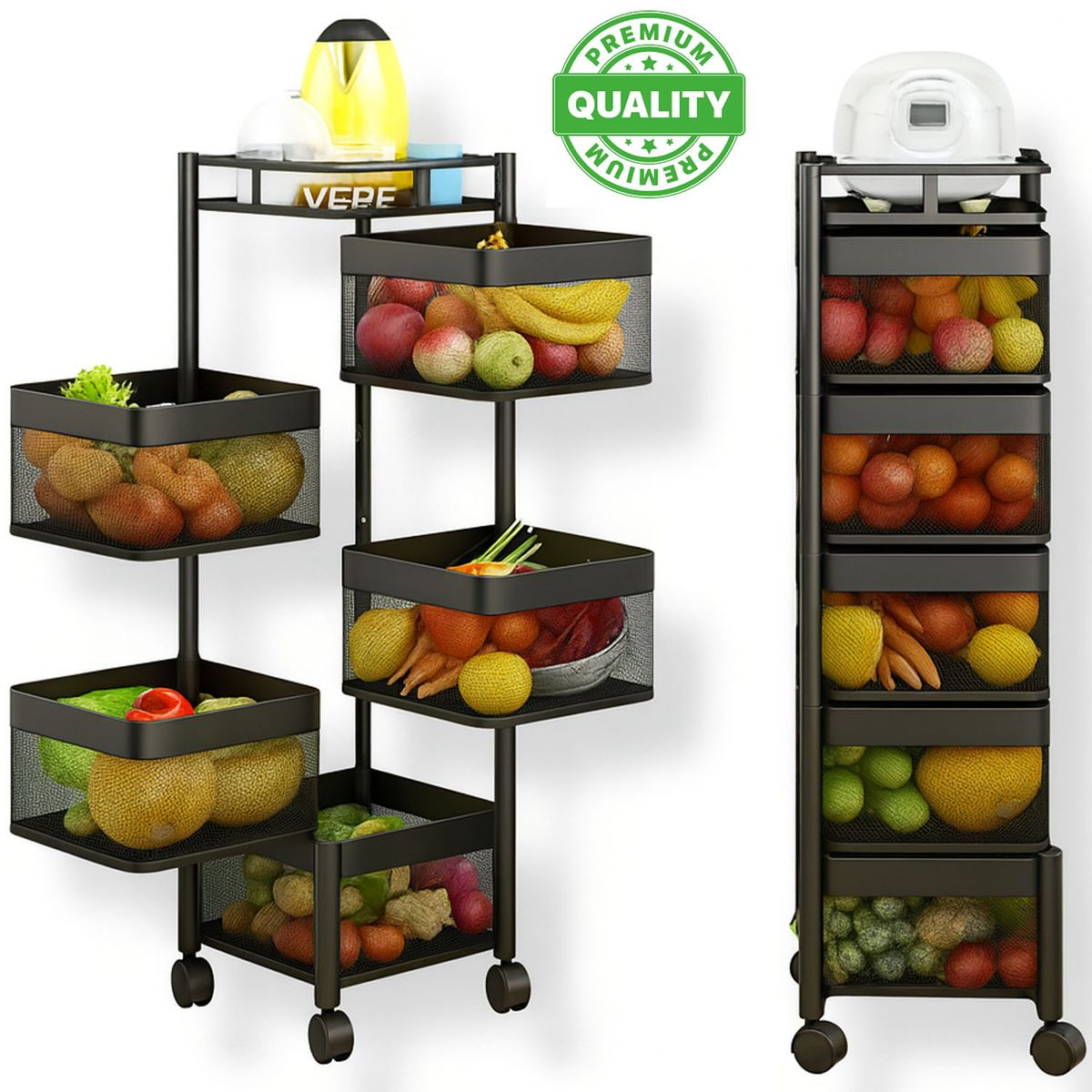 ONE PIXEL - Estante Metálico Organizador Para Cocina 5 niveles Cuadrado