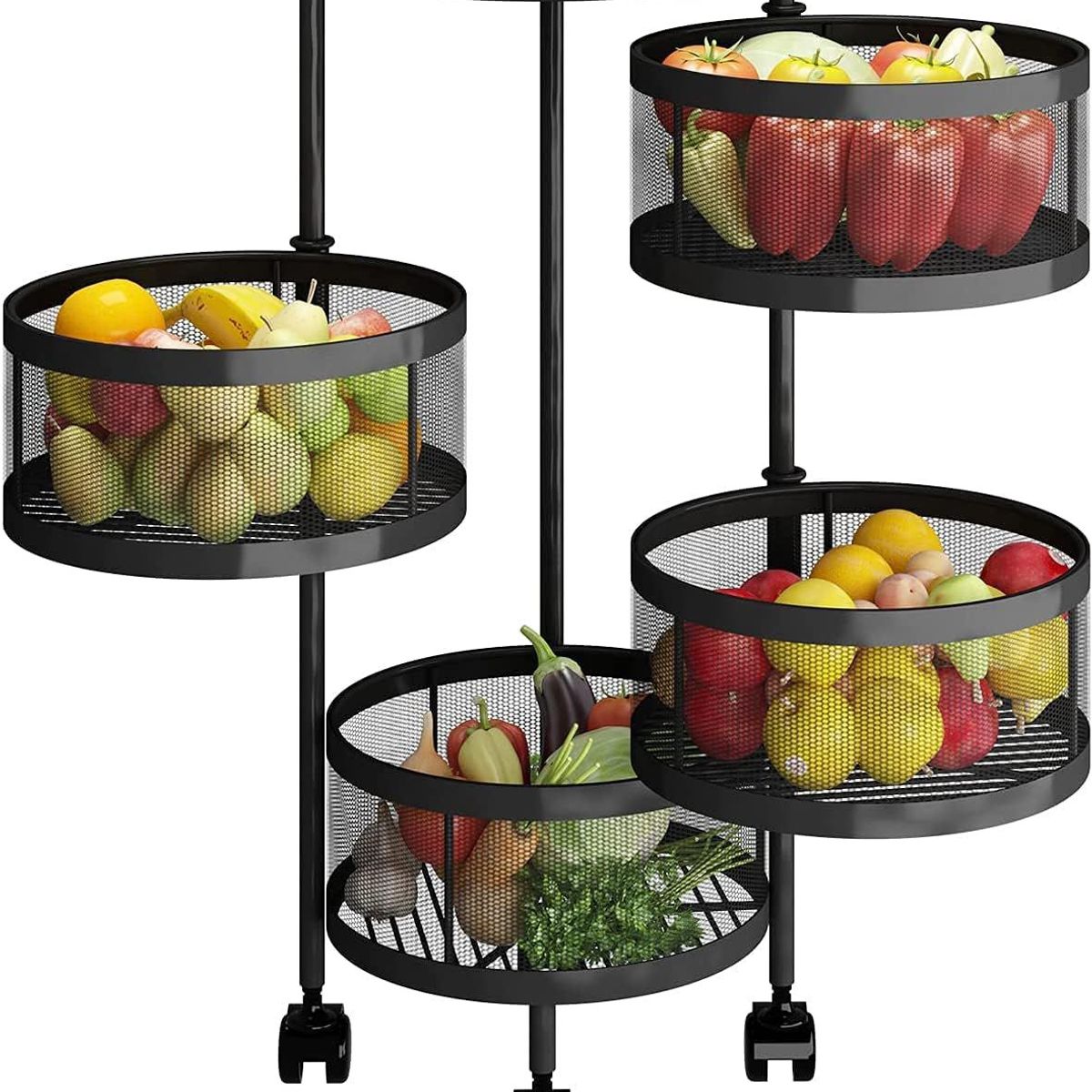 ONE PIXEL - Estante Metálico Organizador Para Cocina 4 niveles Redondo