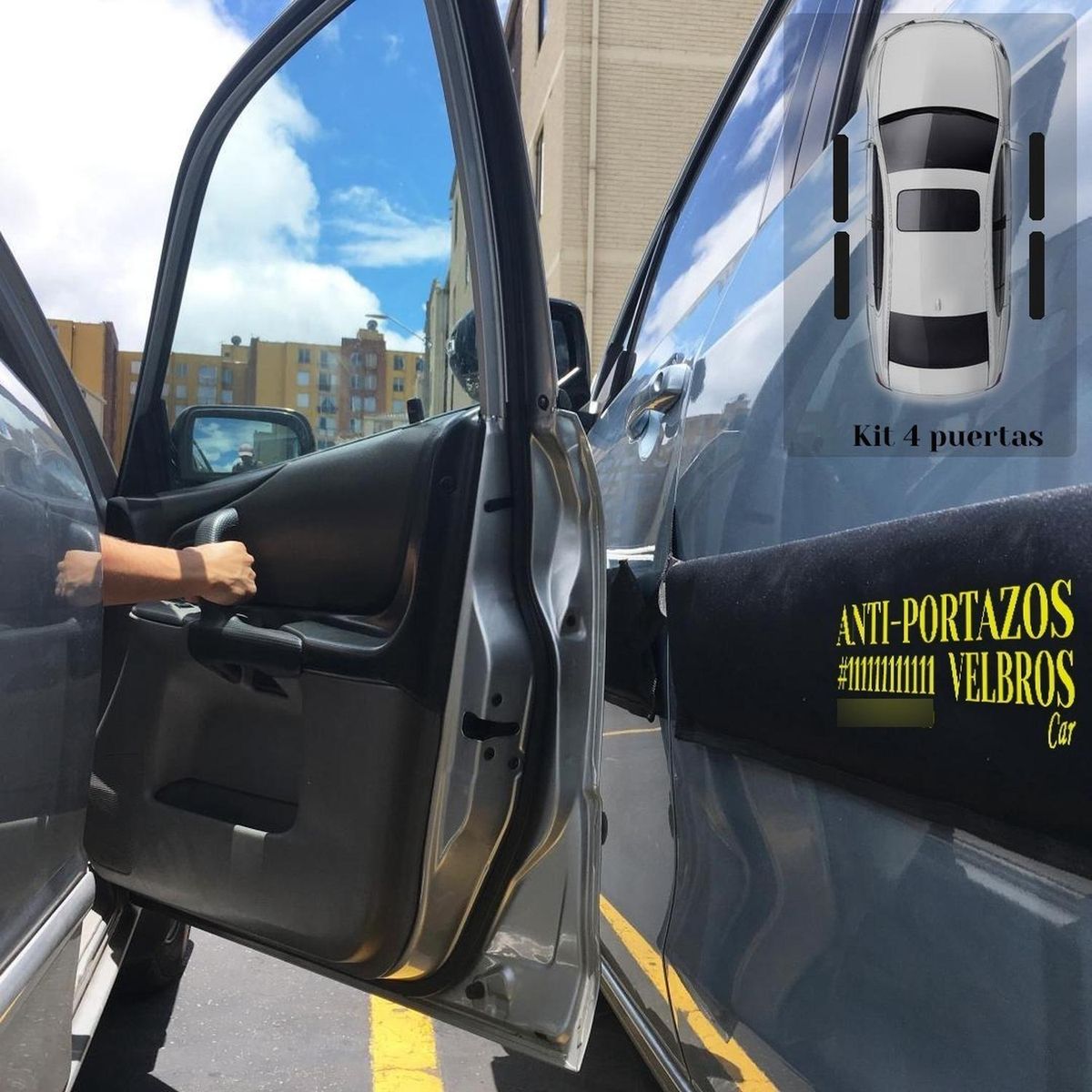 VELBROS - Protector Puerta Carro Magnetico Anti Portazo Rayon Golpe X4