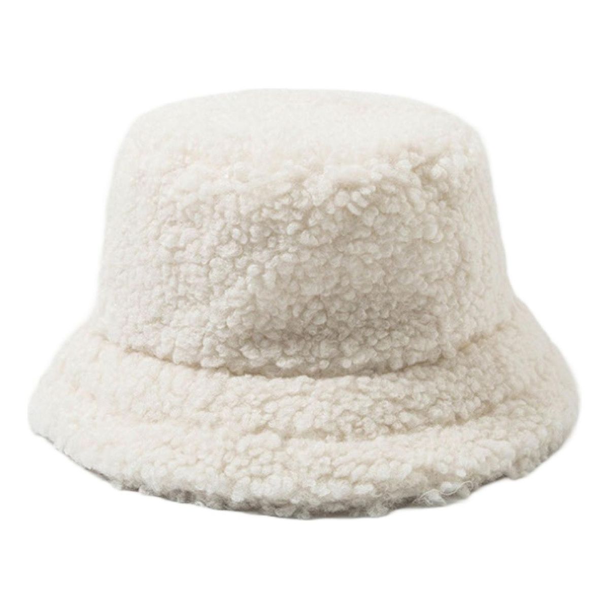 VELBROS - Gorro Pesquero Pescador Bucket Hat Sombrero Peluche Invierno - Blanco