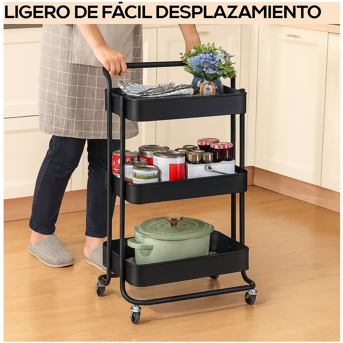ONE PIXEL - Carrito De Almacenamiento De 3 Niveles Organizador One Pixel