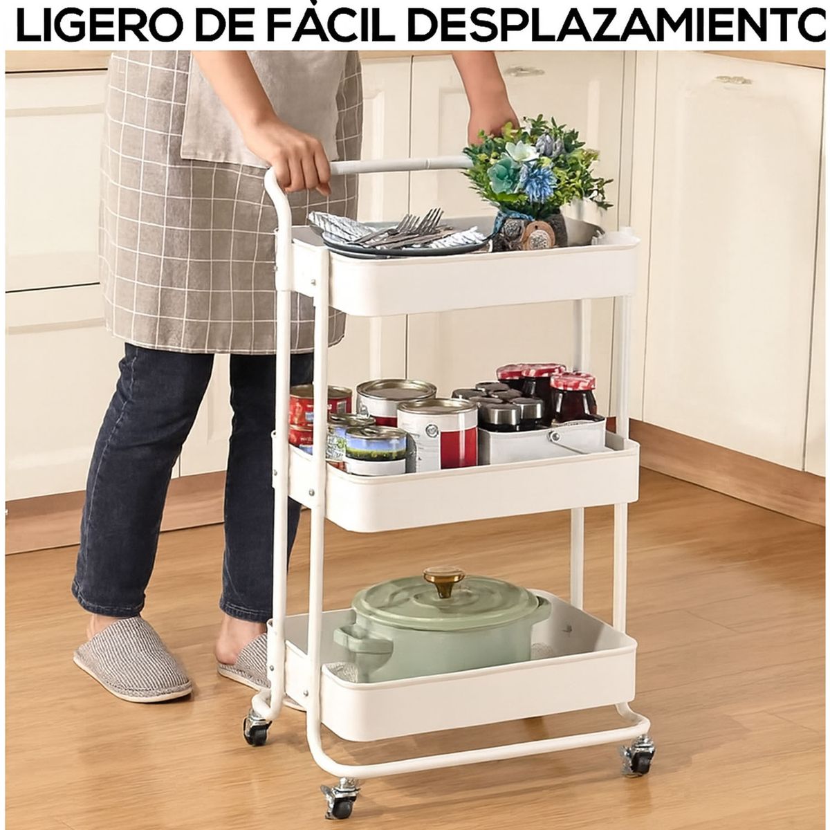 ONE PIXEL - Carrito De Almacenamiento De 3 Niveles Organizador