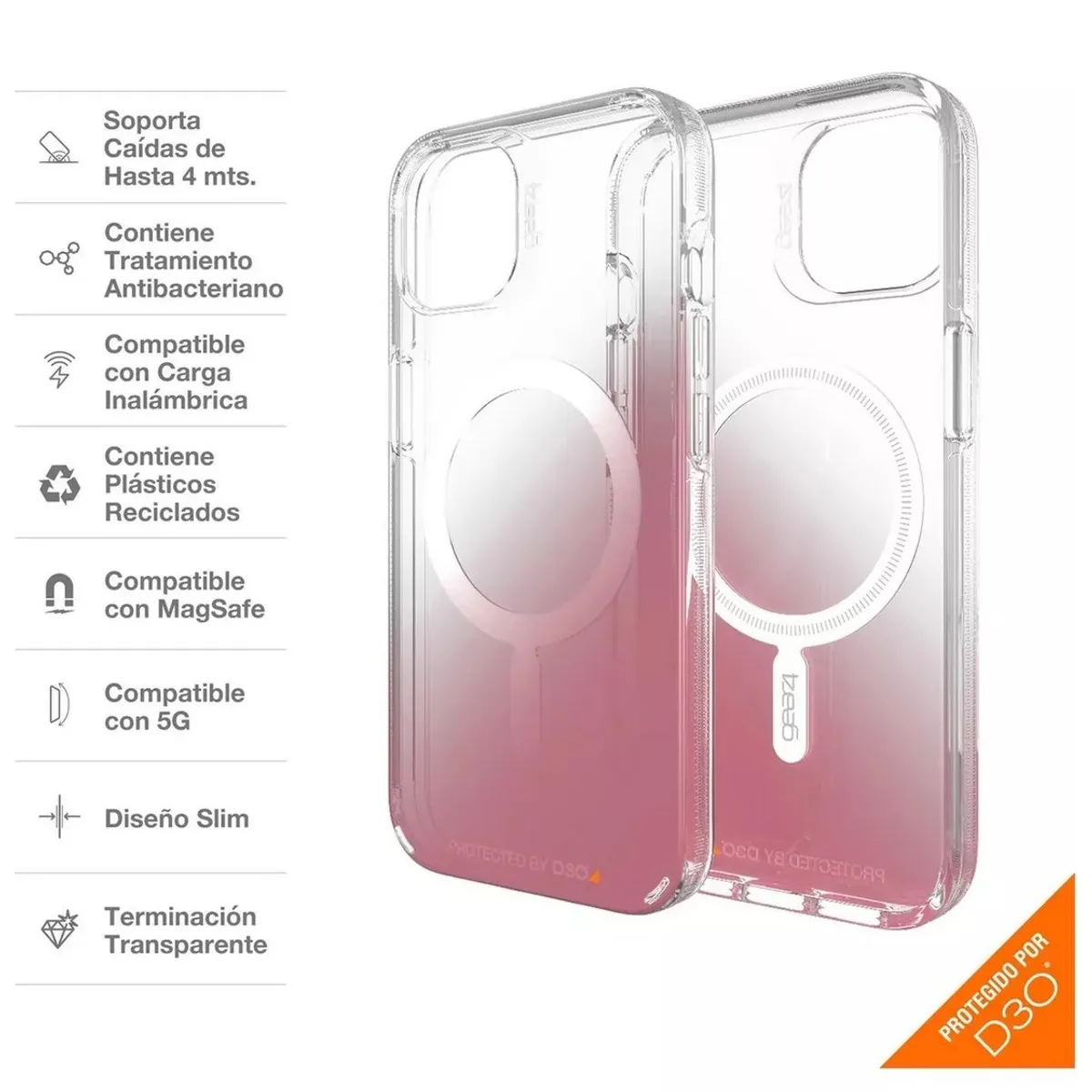GEAR4 - Estuche Case Zagg Gear4 Milan Snap Rosa para iPhone 13
