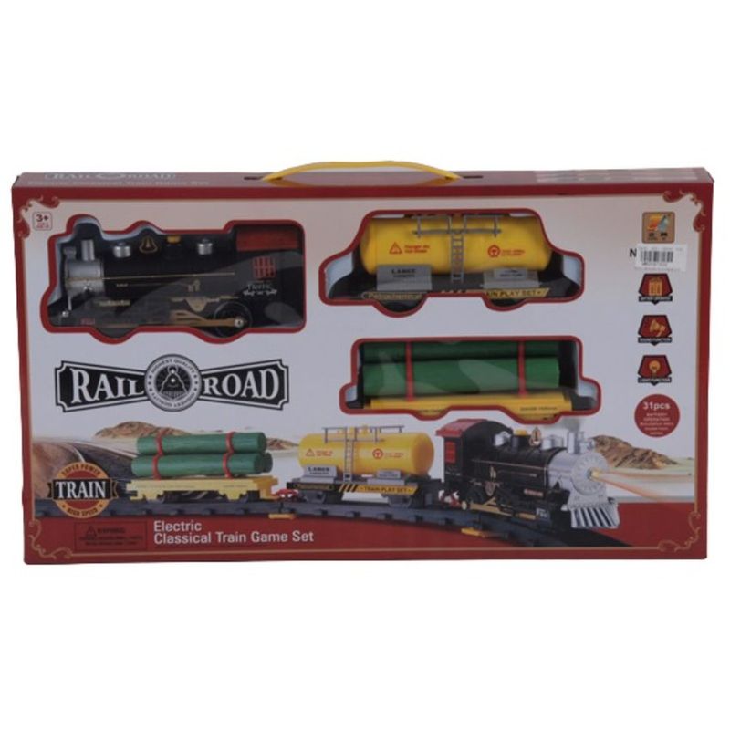 JUGUETELANDIA - Pista Tren Rail Road Pilas Caja