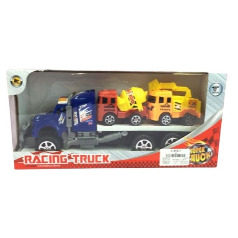 JUGUETELANDIA - Tractomula Con Camiones Racing Caja