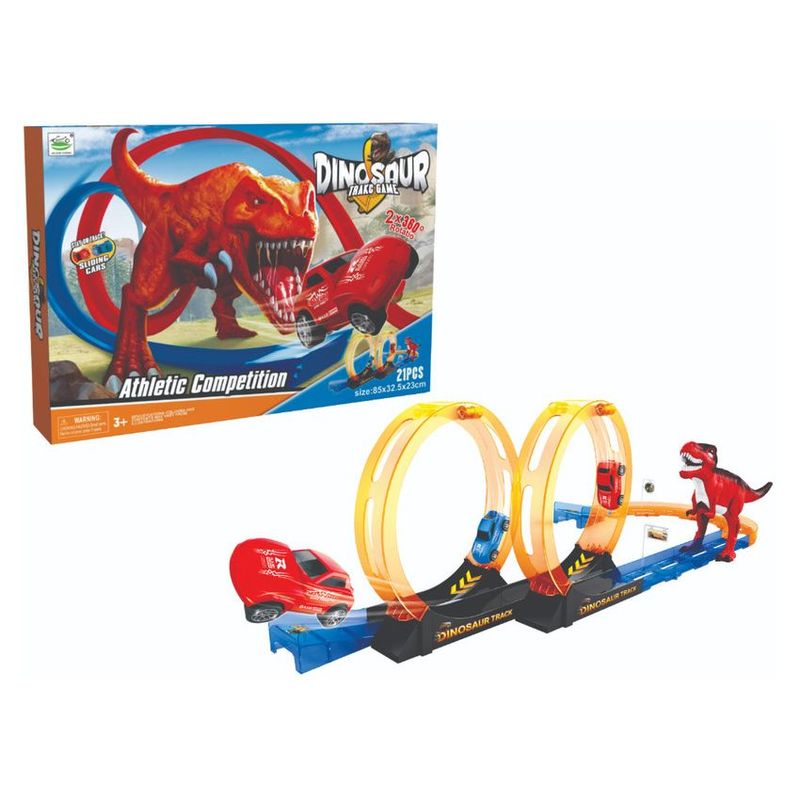 JUGUETELANDIA - PISTA MANUAL DINOSAURIO ATHLETIC CAJA