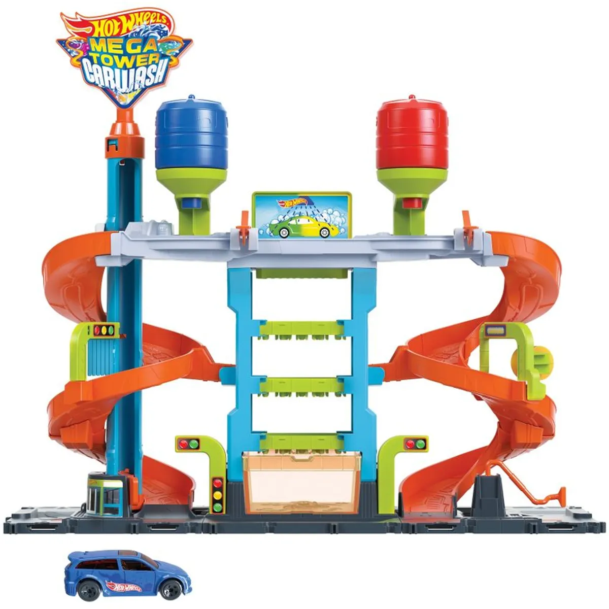HOT WHEELS - Hot Wheels City  Pista Lavado De Vehiculos Megatorre Mattel