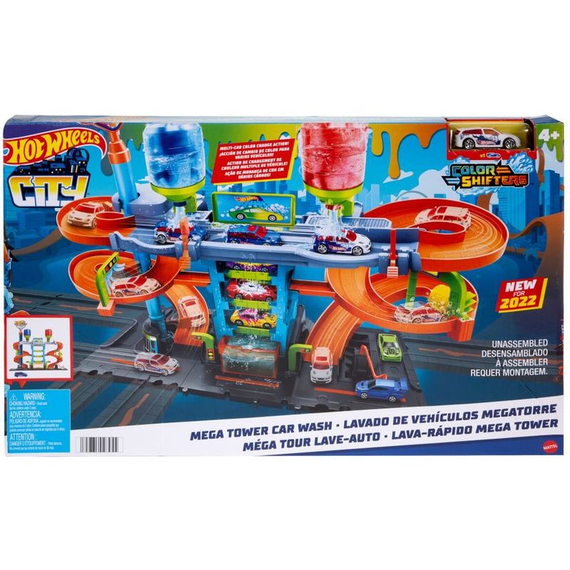 HOT WHEELS - Hot Wheels City  Pista Lavado De Vehiculos Megatorre Mattel