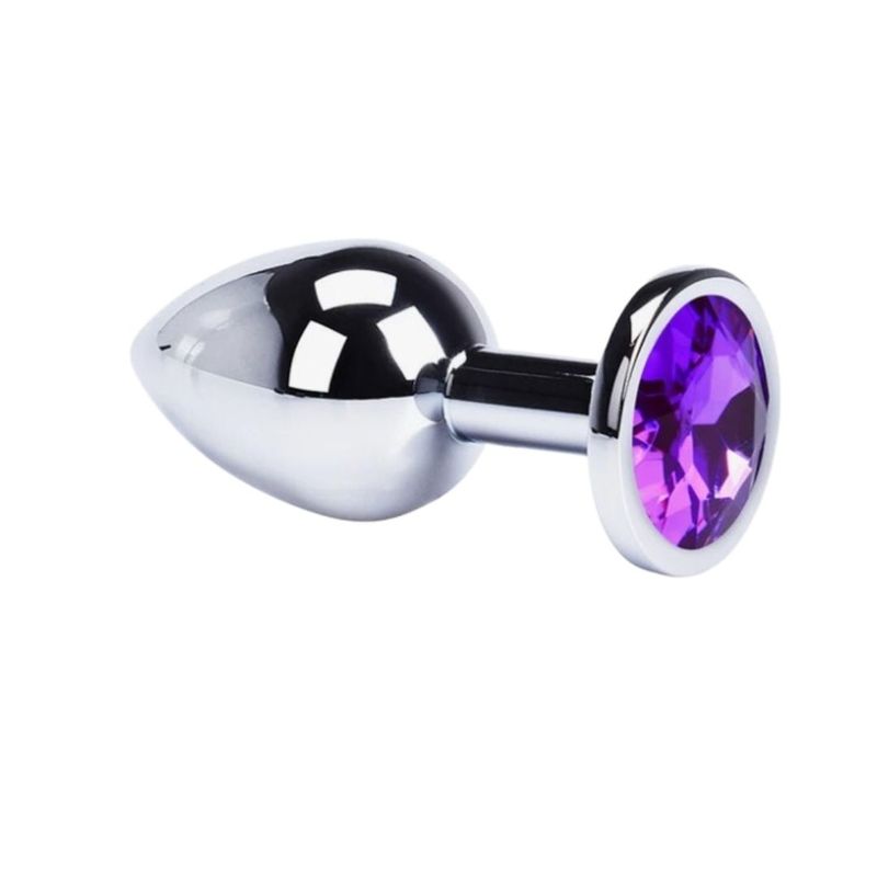GENERICO - Plug anal Metálico Morado Talla S joya redondo
