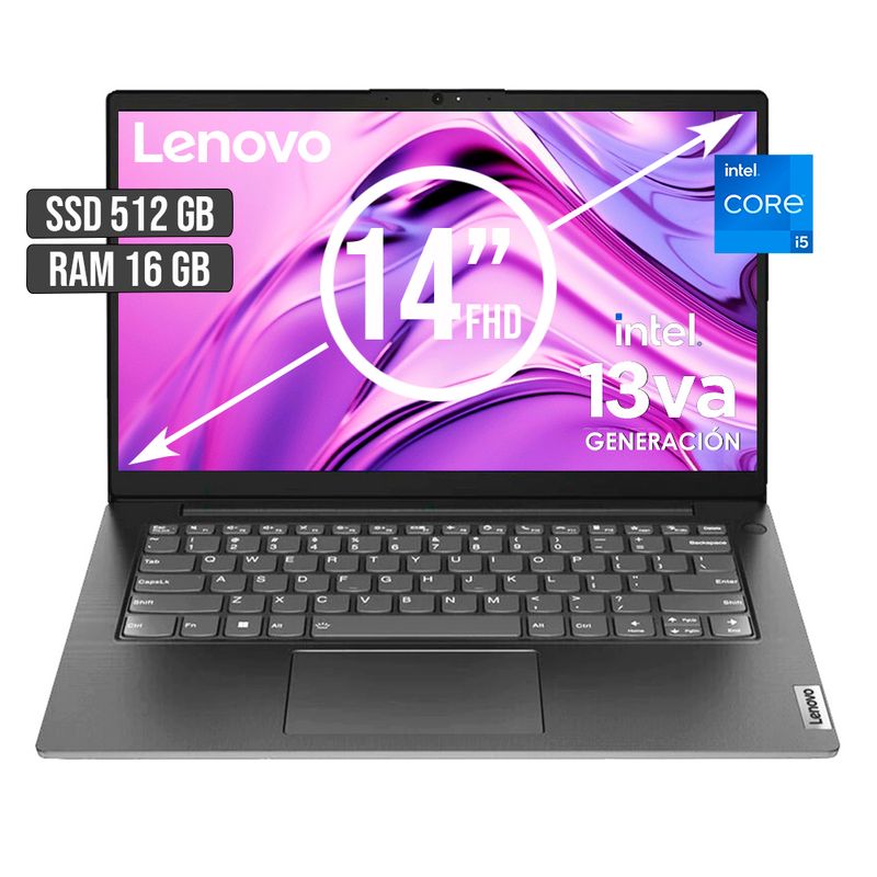 LENOVO - PORTATIL LENOVO INTEL CORE I5-13420H SSD 512GB RAM 16GB LED 14 FHD
