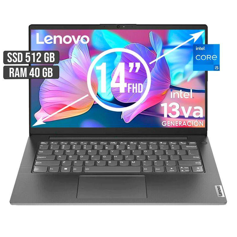 LENOVO - Portátil Lenovo Intel Core I5 13420H 512GB SSD 40GB RAM 14" FHD