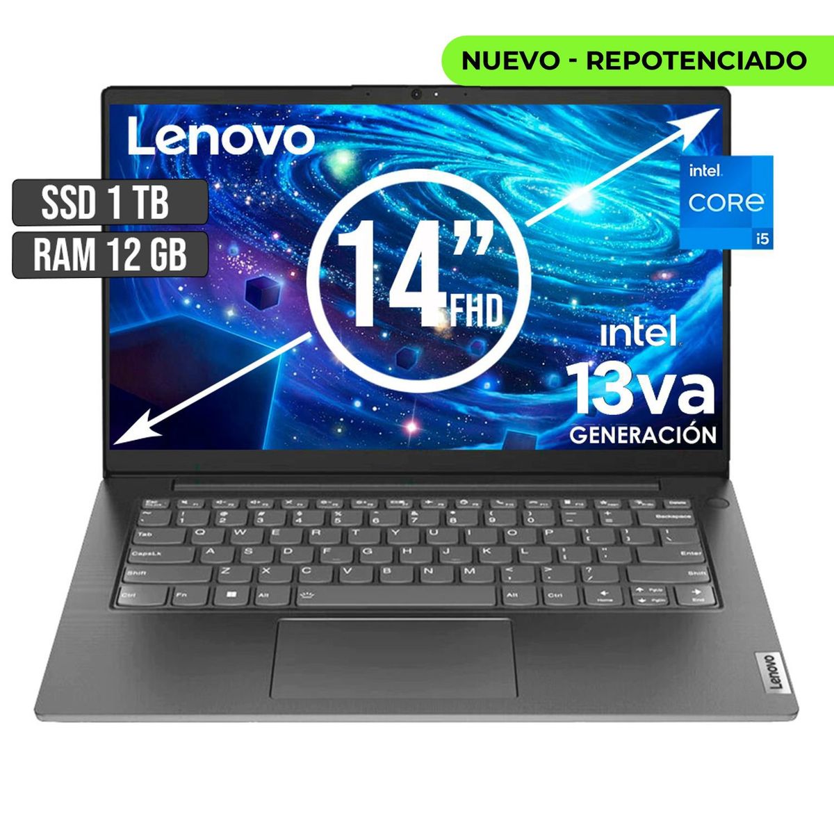 LENOVO - PORTATIL LENOVO INTEL CORE I5-13420H SSD 1TB RAM 12GB LED 14 FHD