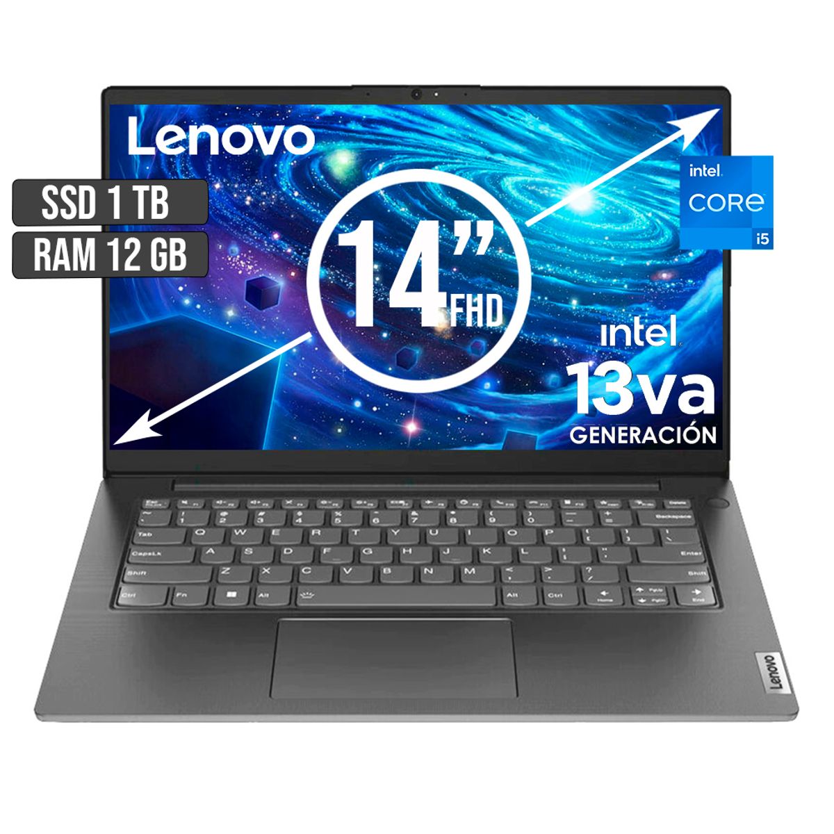 LENOVO - PORTATIL LENOVO INTEL CORE I5-13420H SSD 1TB RAM 12GB LED 14 FHD