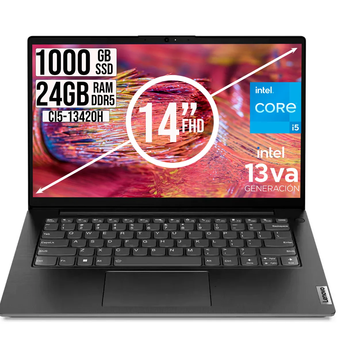 LENOVO - LENOVO V14 INTEL CORE I5-13420H SSD 1TB RAM 24GB LED 14 FHD