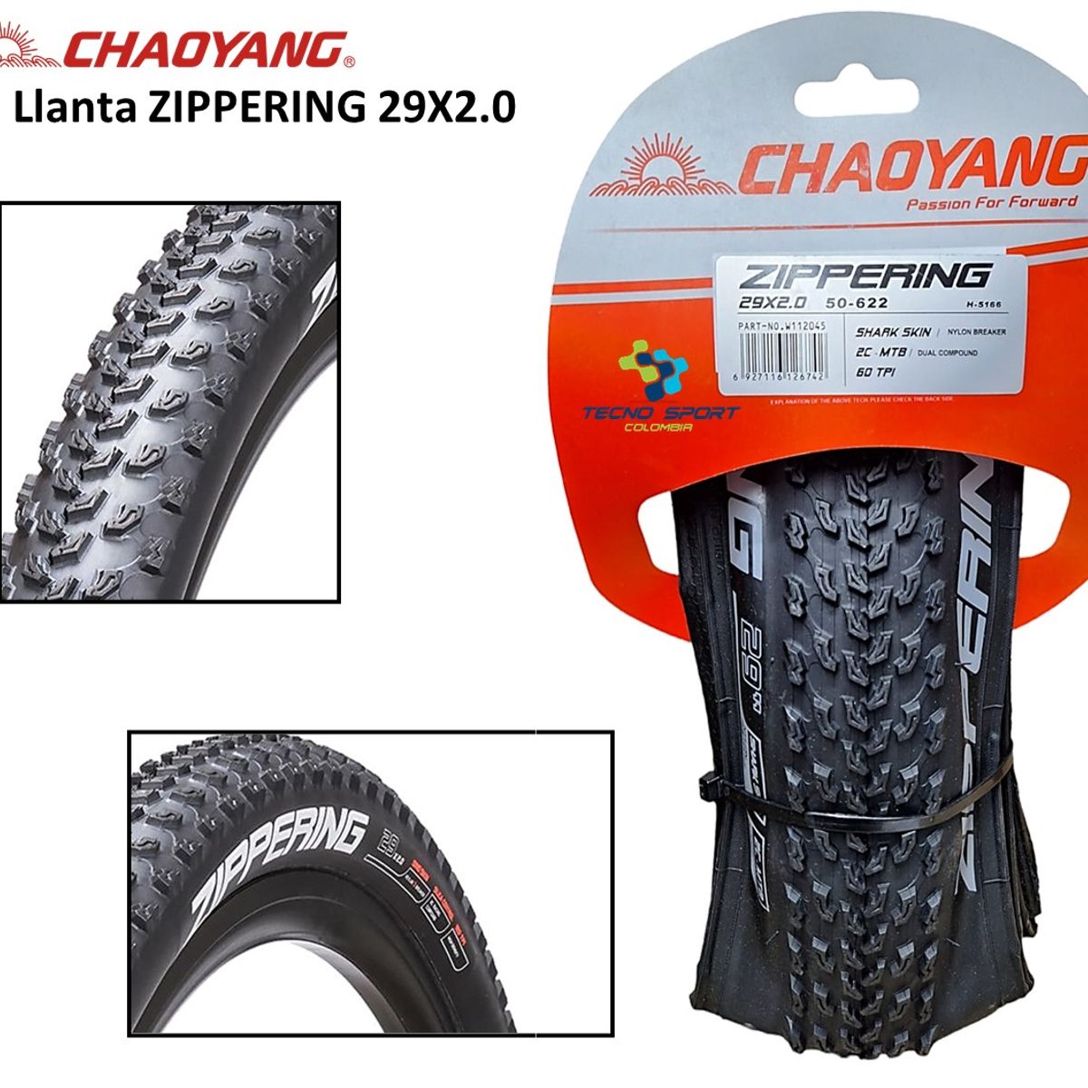 CHAOYANG - Llanta Bicicleta 29 X 2.0 Chaoyang Plegable Mtb X2 Unidades