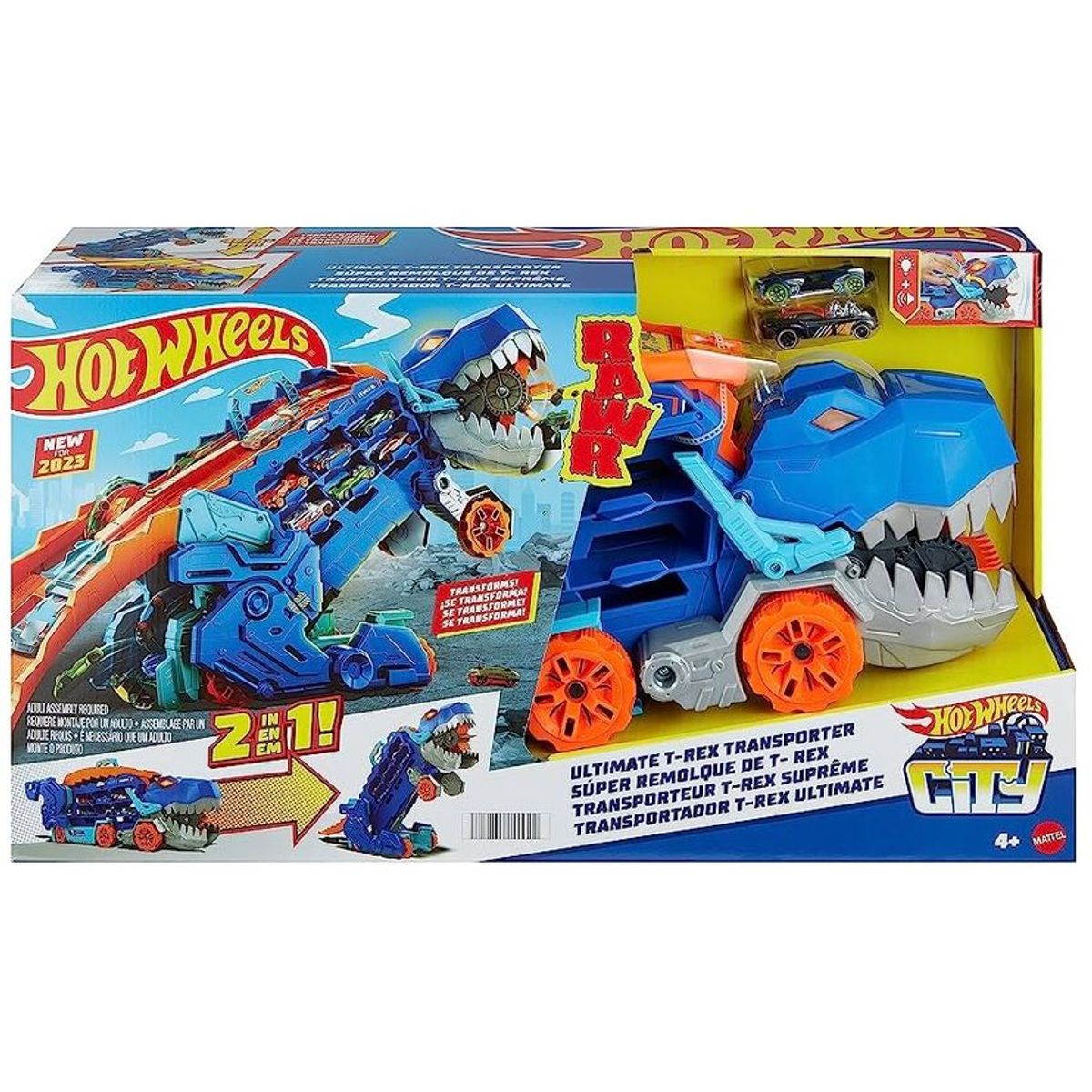 HOT WHEELS - Hot Wheels City Súper Remolque De T-Rex Mattel