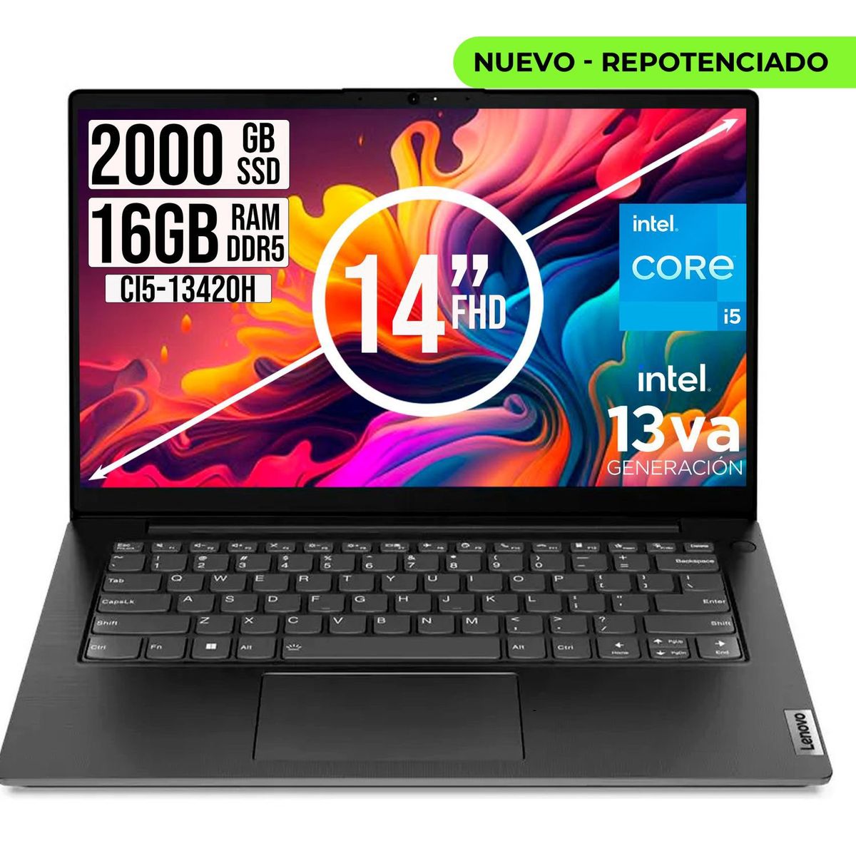 Lenovo - Portátil Lenovo Intel Core I5 13420H 2TB SSD 16GB RAM 14 FHD