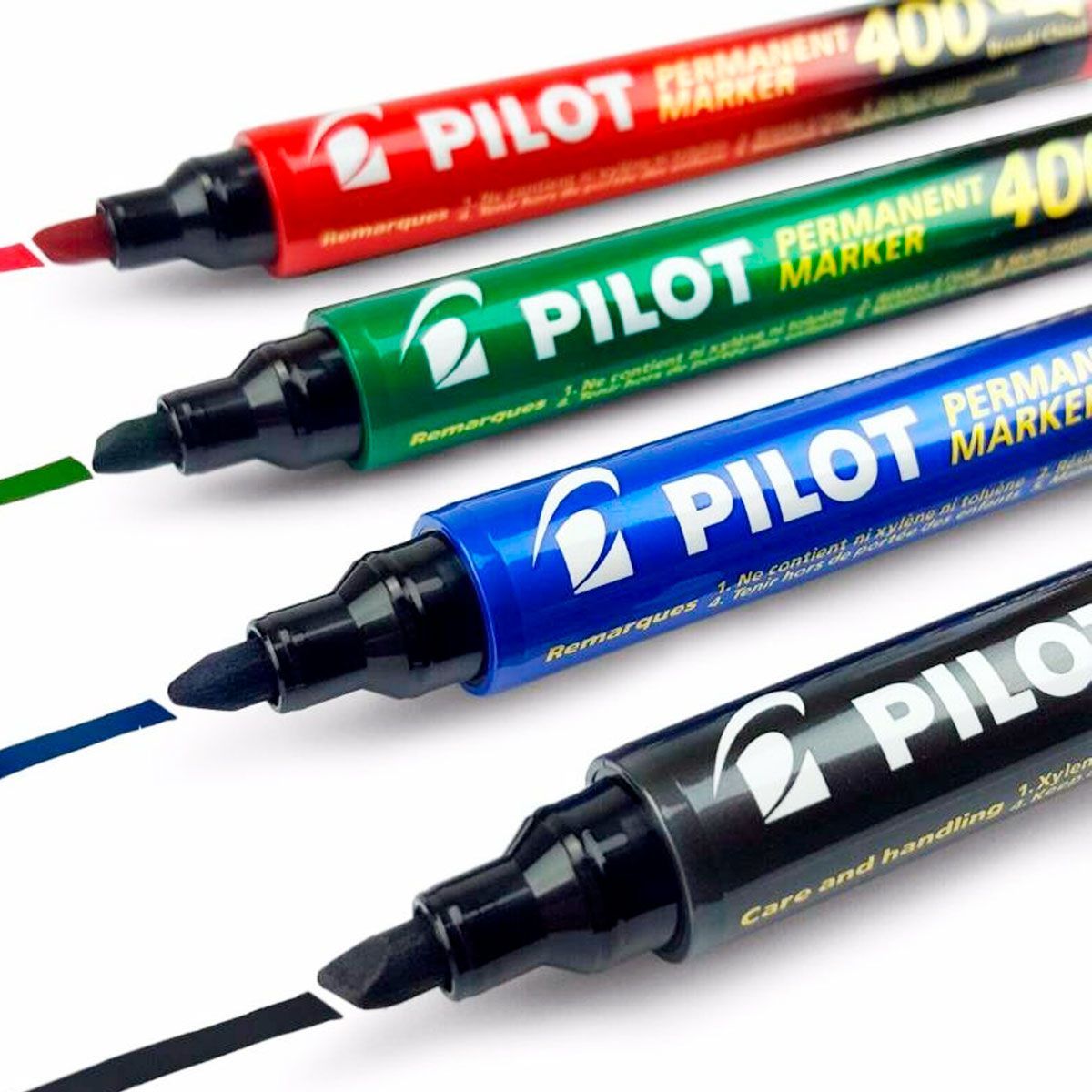 PILOT - Marcador Permanente Pilot 400 Punta Biselada X 4 Colores