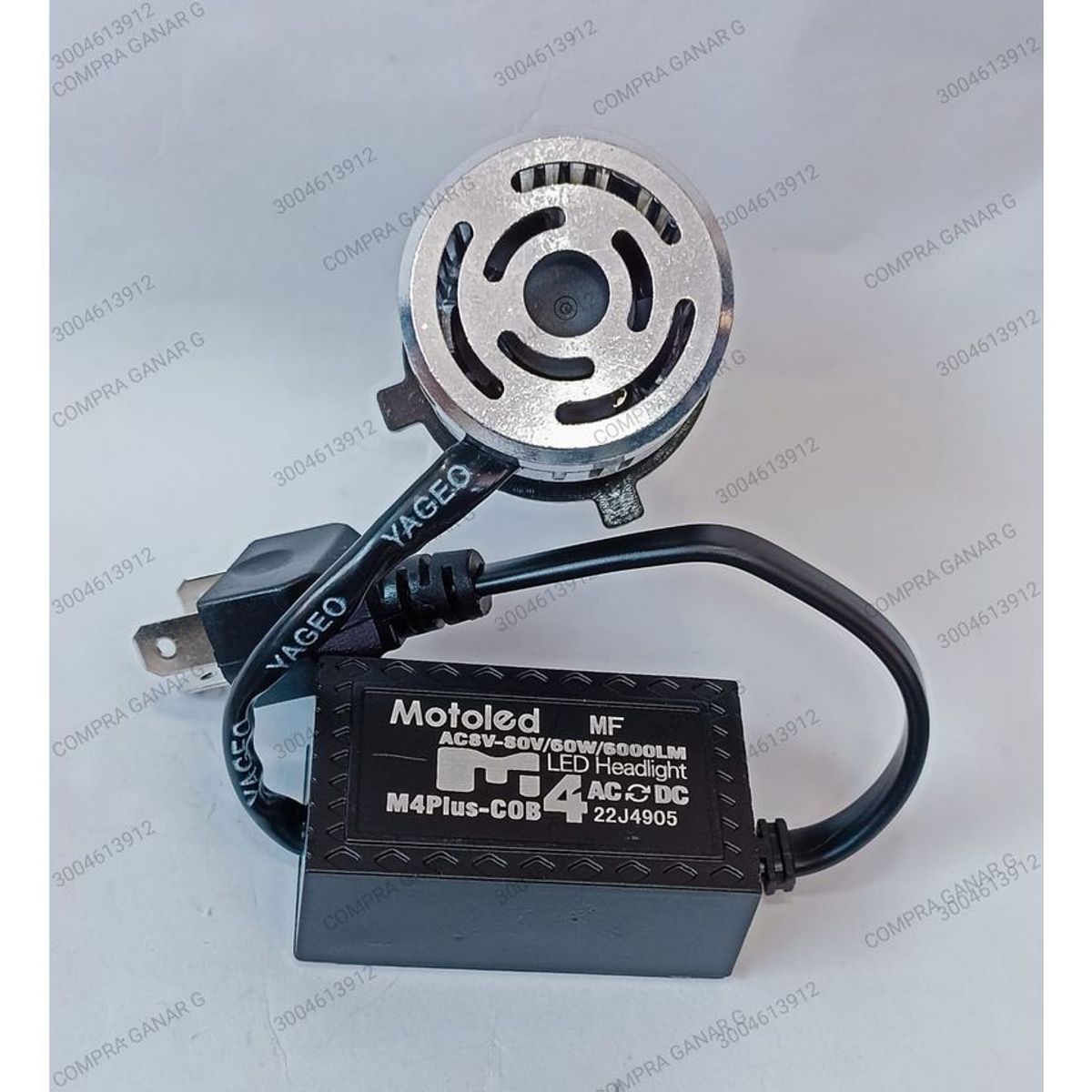 UNIVERSAL - Bombillo led h4 moto DC/AC 6000lumens 4 caras luz blanca