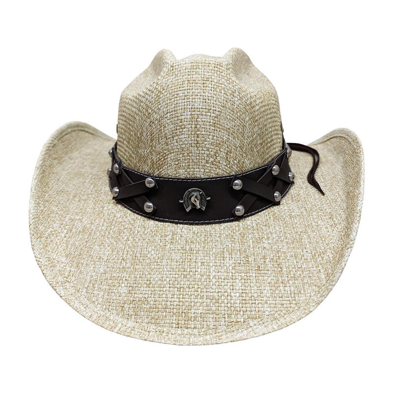 VELBROS - Sombrero Vaquero Rebelde Texas Norteño Aguadeño Hombre Mujer - Beige