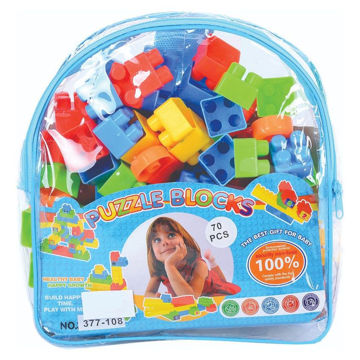 JUGUETELANDIA - JUEGO  BLOQUES PUZZLE 70 PIEZAS ESTUCHE VINILO