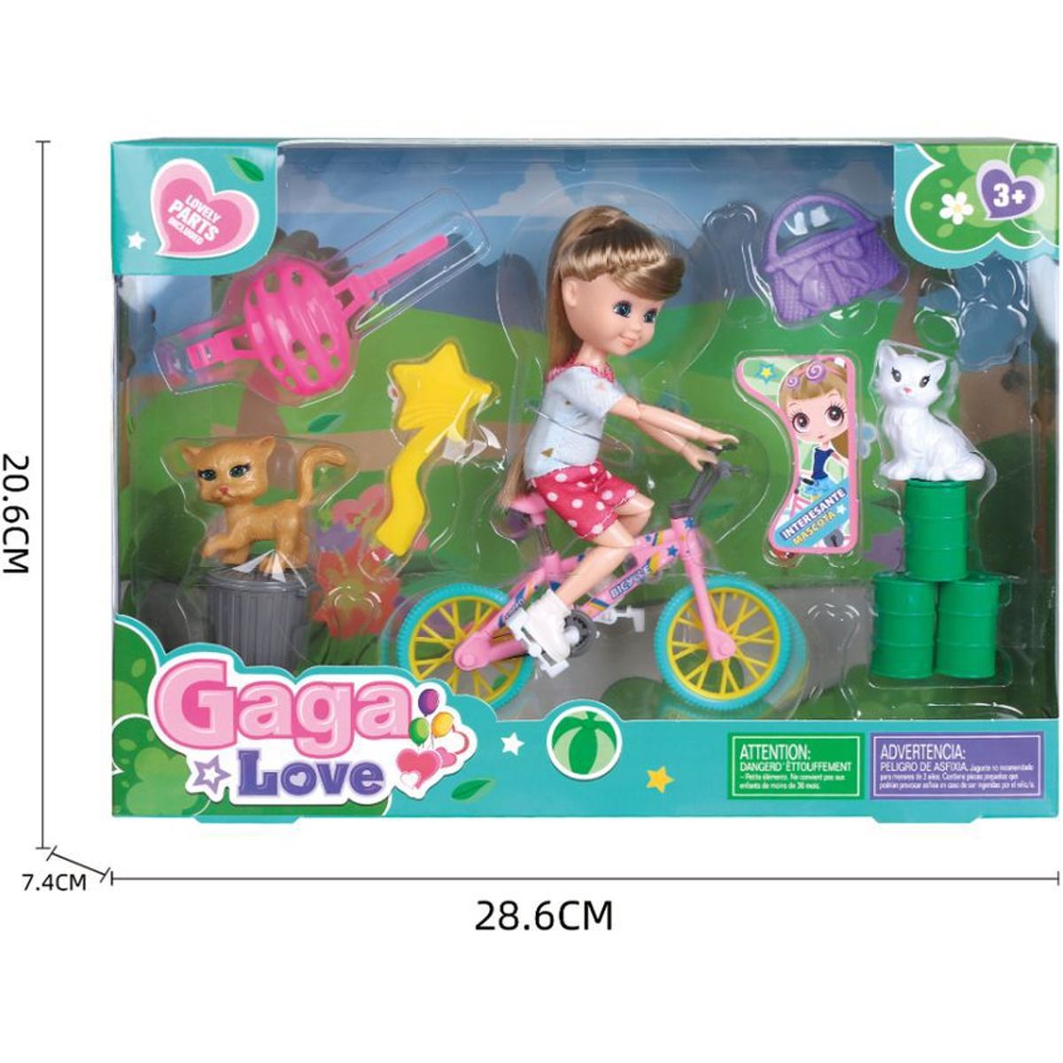JUGUETELANDIA - Muñeca Mini Love En Bicicleta Caja