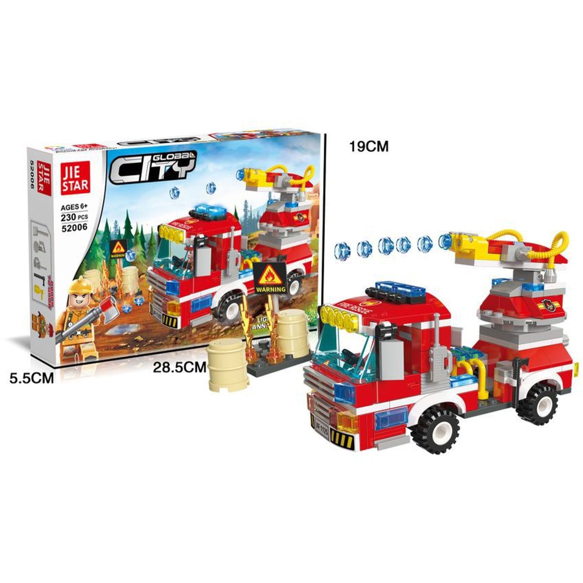 JUGUETELANDIA - Juego De Bloques Carro Bombero 230 Piezas Caja