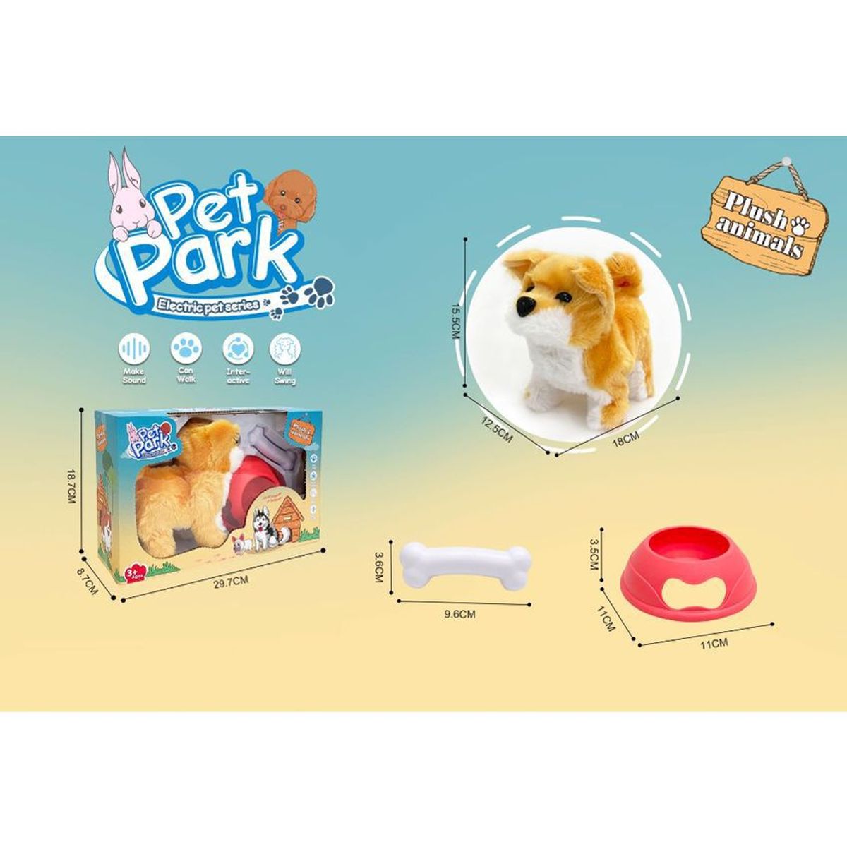 JUGUETELANDIA - Perro Pet Park Sonidos Y Movimiento Pilas Caja