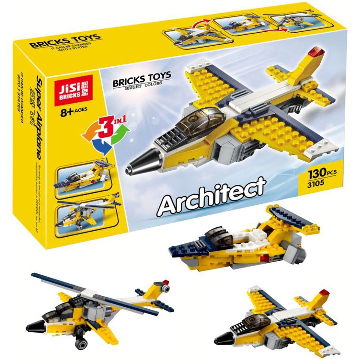 JUGUETELANDIA - Avion Architec Bloques 130 Piezas Caja
