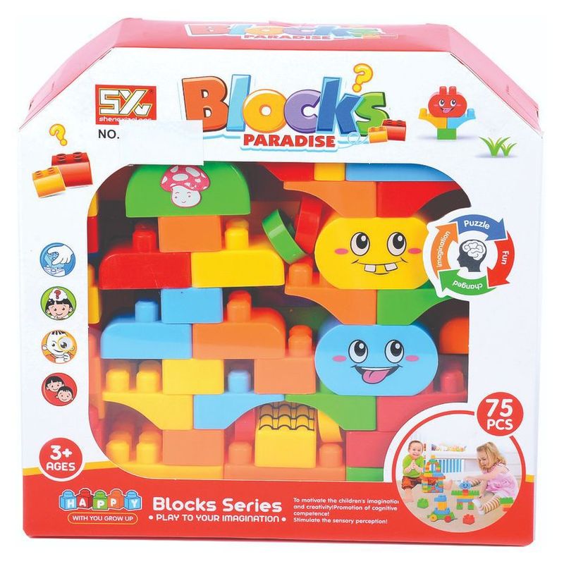 JUGUETELANDIA - JUEGO  BLOQUES PARADISE 75 PIEZAS CAJA