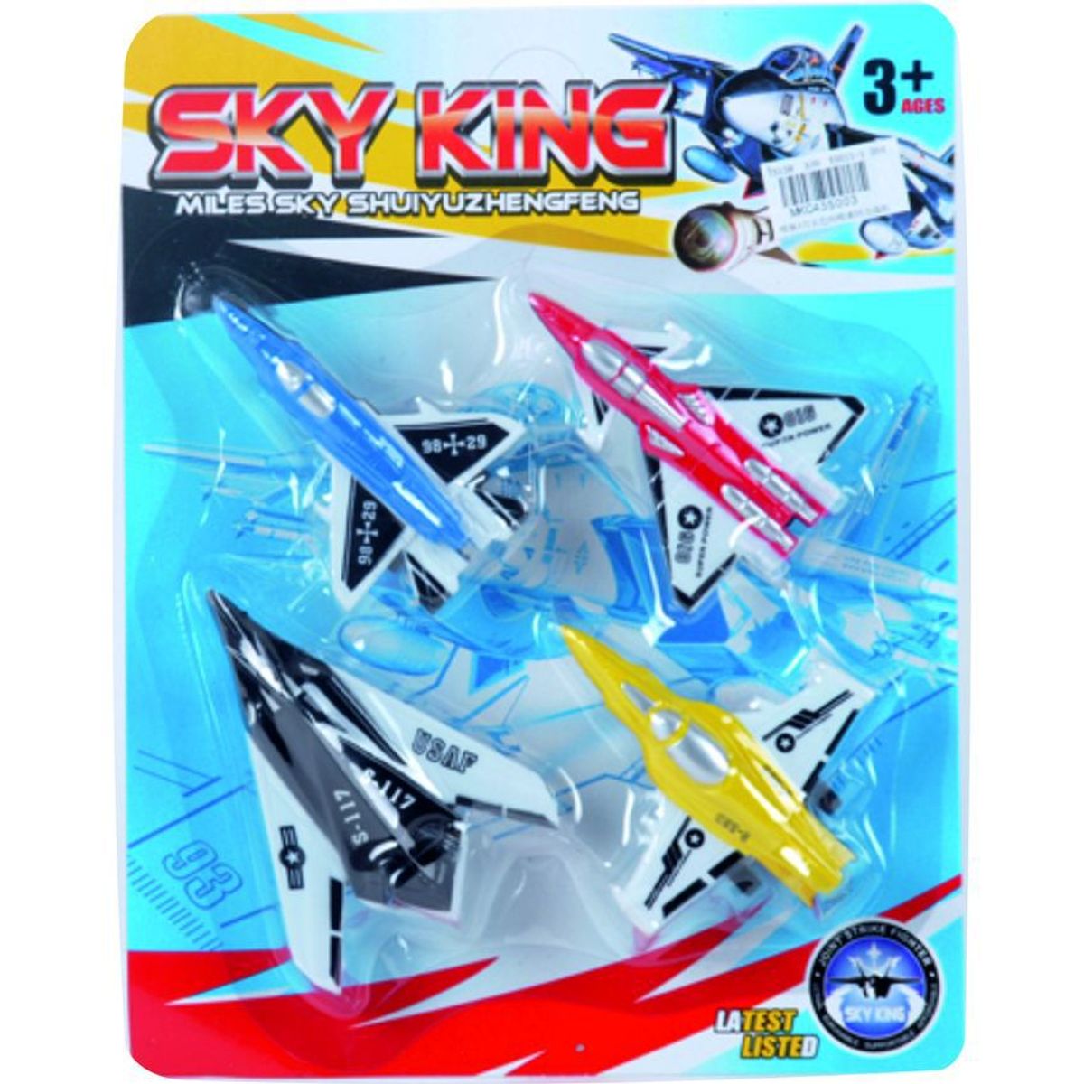 JUGUETELANDIA - Set Aviones Sky Friccion X 4 Blister